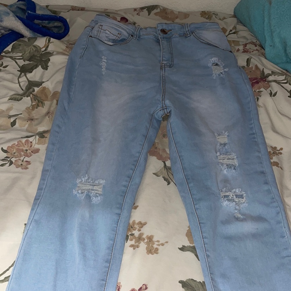 BAMBOO - ripped- faded washed jean / USED Twice